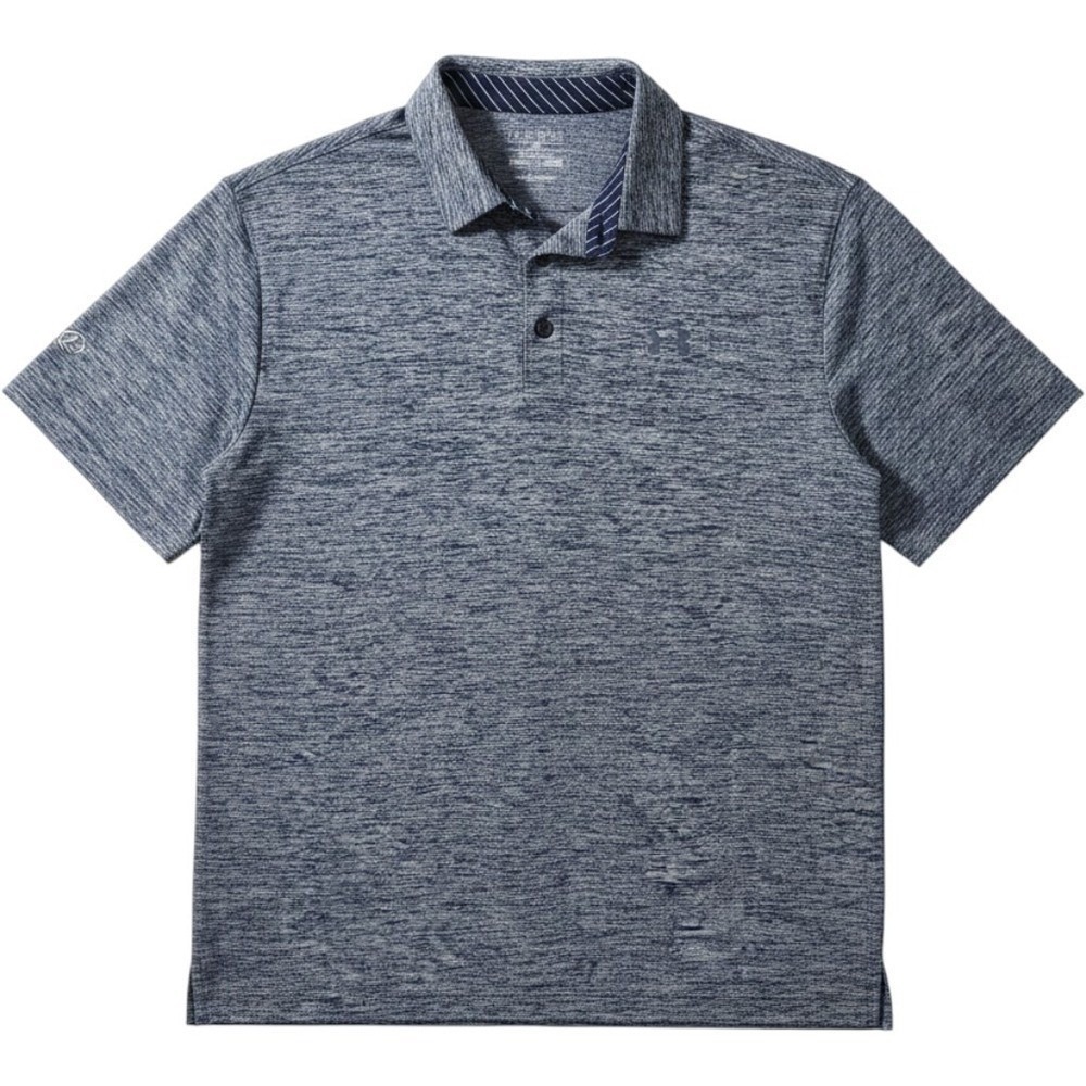 Under Armour Men Golf Shirt XL Heat Gear Henley Navy Blue Loose Fit Athletic